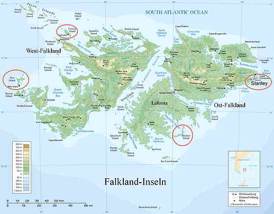 Karte Falkland-Inseln