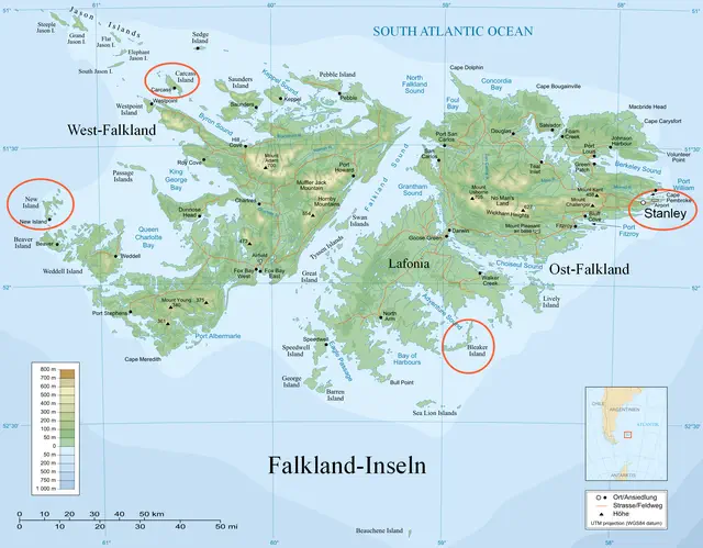 Karte Falkland-Inseln