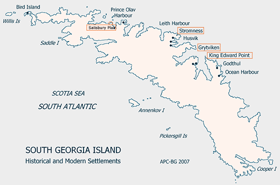 Anlandungen in Südgeorgien