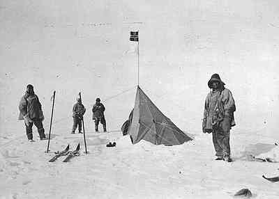 Scott und drei seiner Begleiter am Südpol