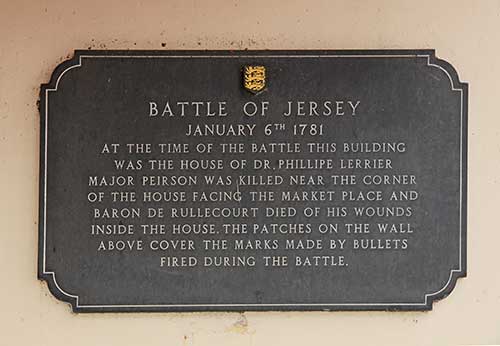 St Helier, Gedenktafel an die „Battle of Jersey”