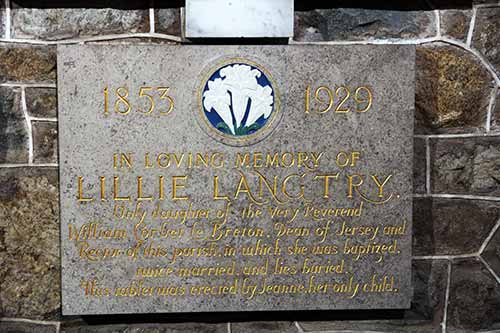 St. Saviour, Saint Saviour Parish Church Gedenktafel für Lillie Langtry