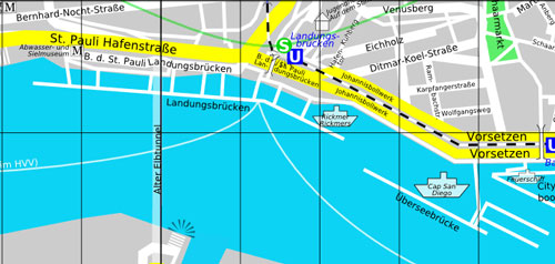 Freie Innenstadtkarte von Hamburg, Hafen