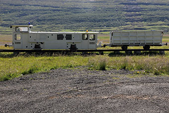 Werksbahn beim Kárahnjúkar-Kraftwerk