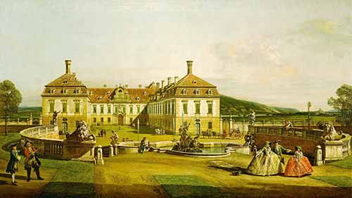 Schloss Hof, Ehrenhofseite 1759-1760, Gemälde von Bernardo Bellotto, gen. Canaletto