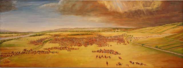 Schlacht auf dem Marchfeld, Gemälde von Anton Nowohradsky