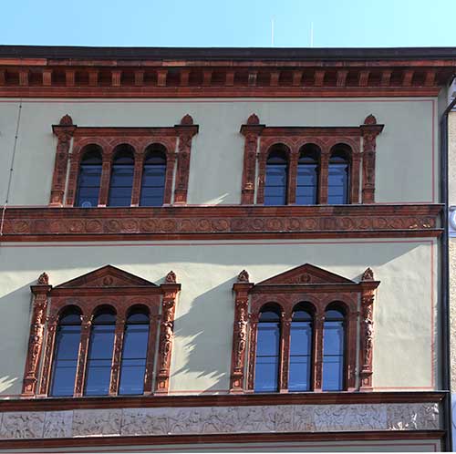 Wismar, Gotisches Viertel, Fürstenhof, Fenster