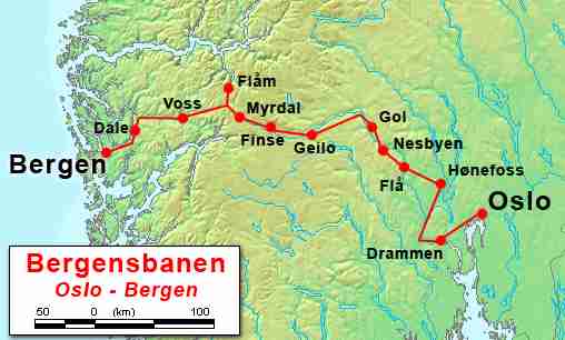 Karte Bergenbahn