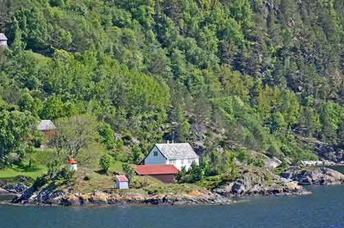 Geirangerfjord, Häuser