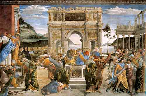 Sandro Botticelli, Aufruhr gegen das Gesetz Moses
