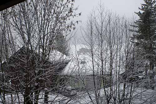 Altenmarkt, Blick vom Balkon, Schneefall