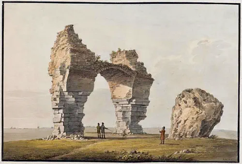 Carnuntum, Heidentor, Zustand 1816 von Jakob Alt