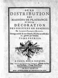 Buch Jacques-François Blondel, De la distribution ...