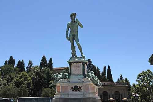 Toskana: Florenz, Piazzale Michelangelo, Statue des David