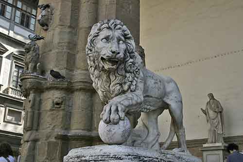 Toskana: Florenz, Loggia dei Lanzi, Löwe