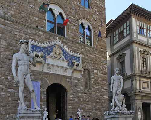 Toskana: Florenz, Piazza della Signoria, David, Herkules tötet Cacus