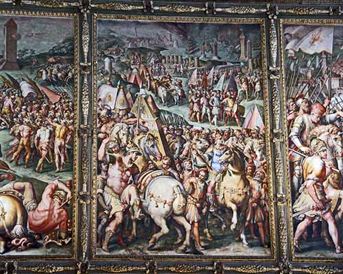 Palazzo Vecchio, Saal der Fünfhundert, Sieg gegen Pisa von Giorgio Vasari